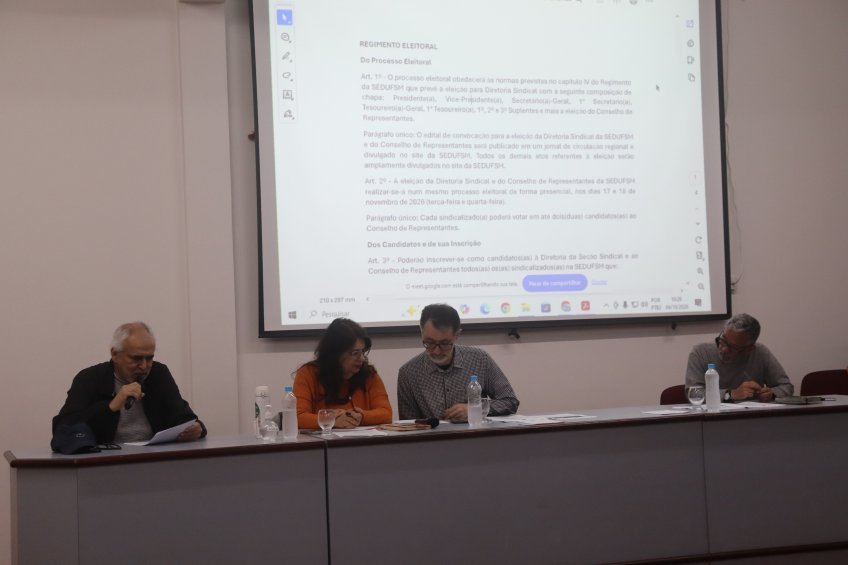 Leitura do regimento eleitoral